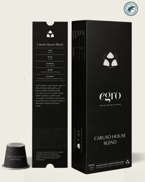 Caruso, House Blend I Nespresso® Uyumlu Evde-Kompostlanabilir Kapsül Kahve x 10 Adet