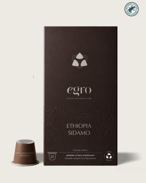 Ethiopia, Sidamo I Nespresso® Uyumlu Evde-Kompostlanabilir Kapsül Kahve x 20 Adet